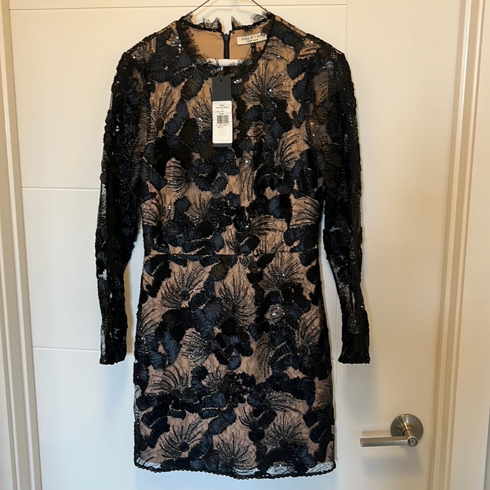 Halston Heritage long-sleeved mini dress; NWT; Size 6- Make an offer!